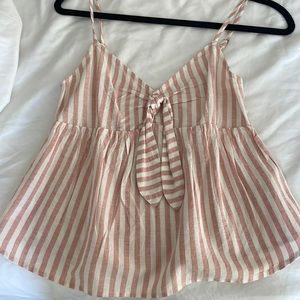 O’Neill stripped tie front tank top